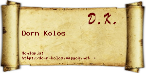Dorn Kolos névjegykártya